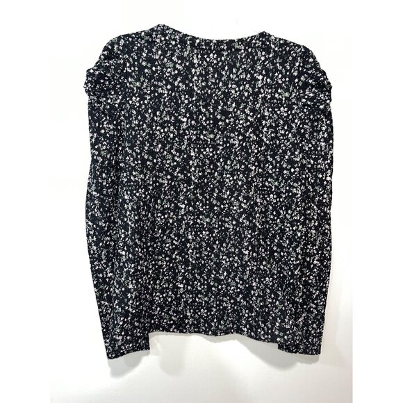 Loft Women's Blouse Size Large Black Long‎ Sleeve - Picture 2 of 6